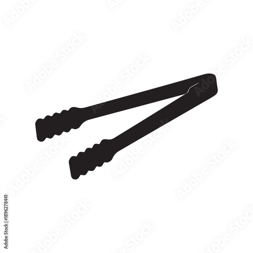 Ice tongs silhouette vector flat illustration design.