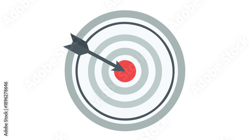 Target Bullseye Icon with Dart Hit | Success Goal Achievement Vector Illustration