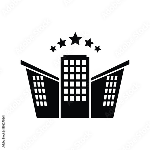 Modern City Office Building Vector Line Icon