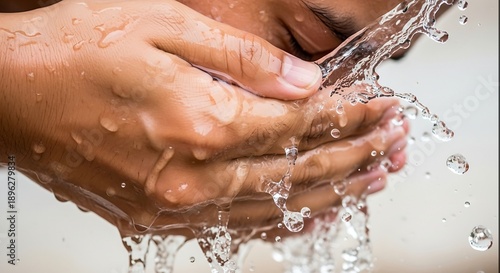 Wallpaper Mural Close-up of Hands Washing Under Flowing Water. Torontodigital.ca