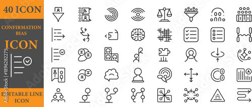 Collection of 40 outline style business and office icons 