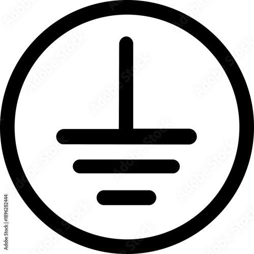 Protective earth ground symbol icon in electricity. vector illustration Electrical Earth and Electrical Grounding Icon vector. vector illustration. electric ground icon vector on white background	