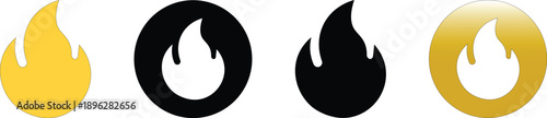 vector illustration of a burning fire Fire icon collection. Fire flame symbol. Bonfire silhouette logotype. Flames symbols set flat style - stock vector. fire icon set. fire flames icon symbol sign 