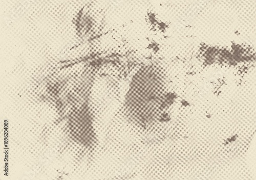 Aged newspaper halftone abstract dotted background and texture