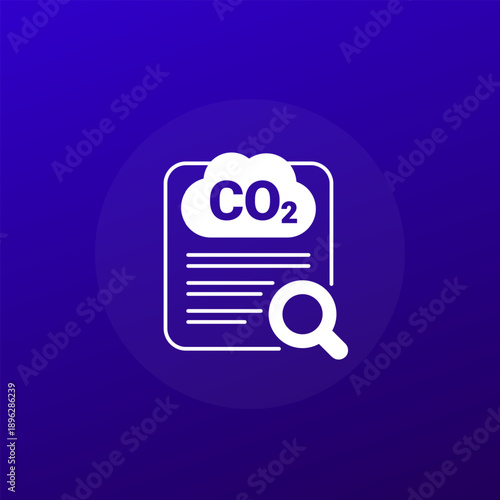 carbon audit icon, co2 emissions assessment vector