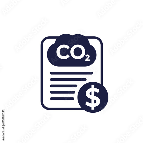 carbon pricing icon, co2 emissions cost