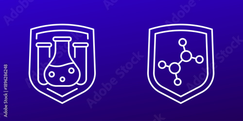 chemical resistant icons, line design