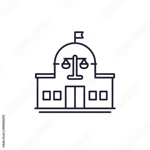 courthouse line icon on white
