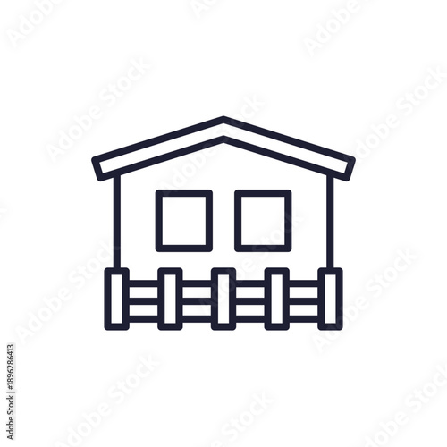 house with a fence line icon