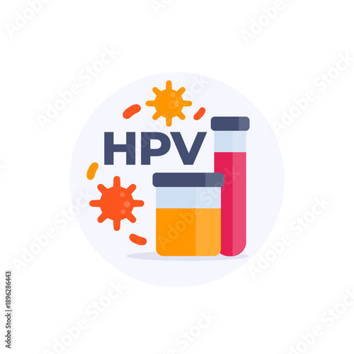 HPV testing, human papillomavirus vector illustration