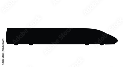 A sleek high speed train in a dark bold silhouette