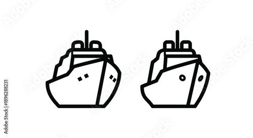 Two tank outlines presented side by side a stark illustration silhouette