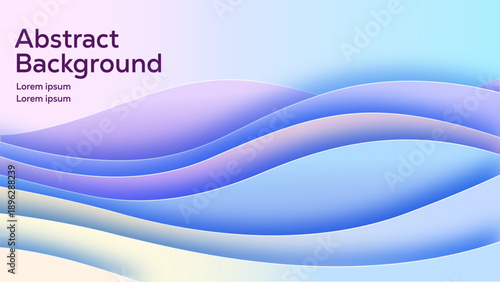 Abstract Blue Purple Layered Wave Background with Soft Gradient