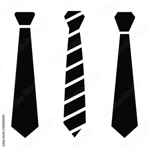 Neck tie icon vector set. Black bowtie icon. Men and women fashion wear symbol of tie. Zigzag pattern tie. Tie icon or logo isolated sign symbol vector illustration. 