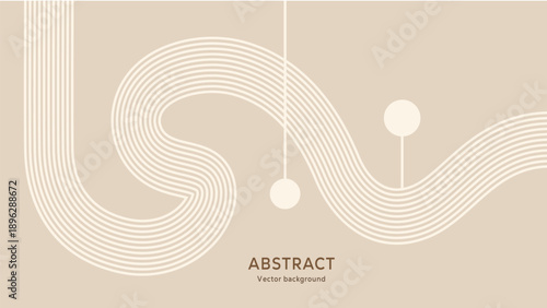Abstract Minimal Flowing Line Wave Vector Background in Neutral Tone