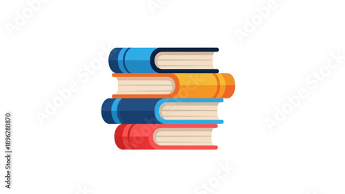 Stack of Colorful Books Vector Illustration