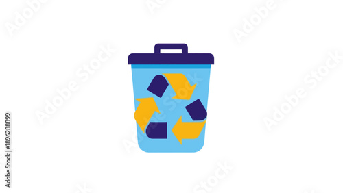 Recycling bin with arrows icon, clear vector illustration