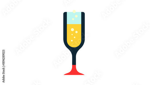 Sparkling Champagne Flute with Bubbles