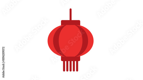 Red Chinese Lantern with Tassels, Festive Decoration