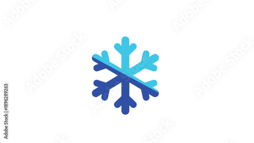 Blue Snowflake Icon - Winter Season Symbol