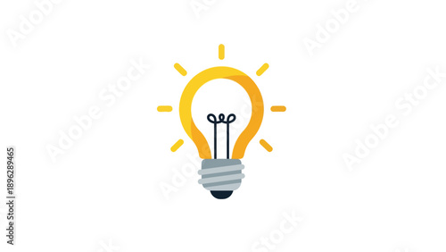Bright idea light bulb glowing, symbolizing innovation and inspiration