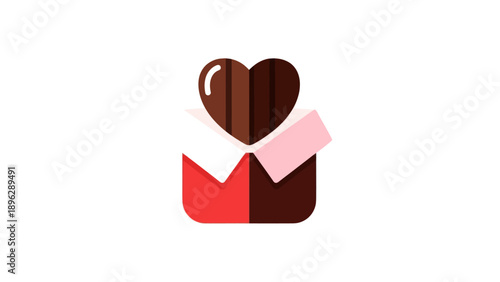 Heart Shaped Chocolate Bar Icon - Sweet Treat Vector