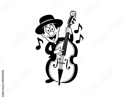 Vector flat illustration with doodle musicians. Music band plays their instruments. Fanny design for print, textile, postcard, advertising, music festivals, musical groups