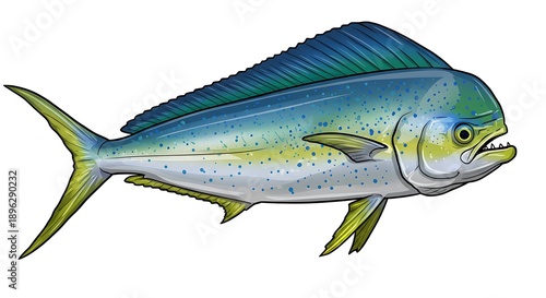 鮮やかな色彩のイルカ、緻密な描写