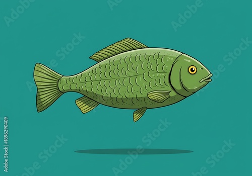 躍動感溢れるコイのイラストレーション