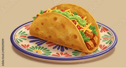 躍動感溢れるタコス デジタルペイント