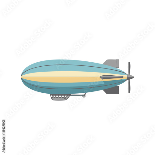 185 TR.eps vector illustration of an airship flying high in the sky