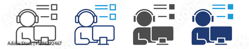 customer service icon set multiple style