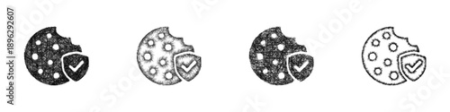 Sketch cookie consent icon design set