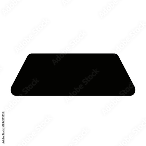Silhouette of a rectangular cutting board, kitchen chopping block, black vector shape on white background
