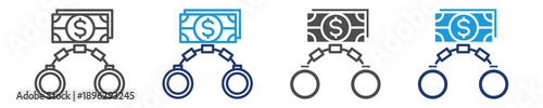 financial crime icon set multiple style