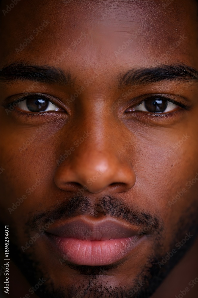 Obraz premium Extreme close-up of human eyes expressing calm presence