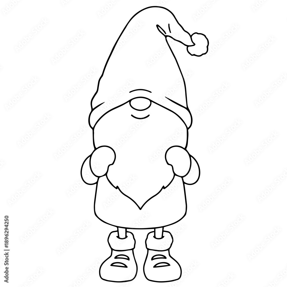 Fototapeta premium Coloring page gnome outline