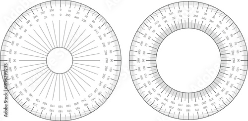 png vector illustration of an abstract Protractor ruler on transparent background