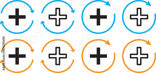 Medical recovery icon sign. Isolated vector illustration. Popular hospital service logo.Medical healing and recovery icon collection
