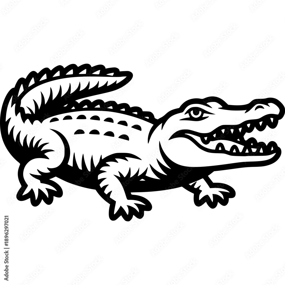 Fototapeta premium Crocodile vector illustration on white background