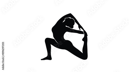 a black silhouette of a person performing an intense yoga pose