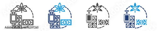 drug trafficking icon set multiple style