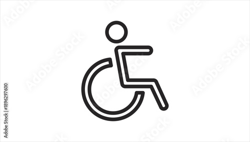 Simple black icon of a person in a wheelchair.