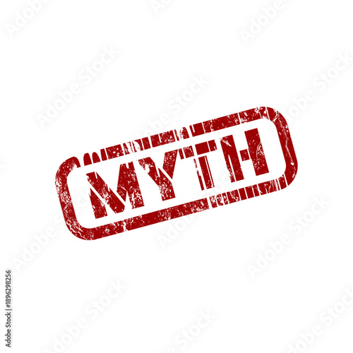 Myth red rubber stamp with grunge effect