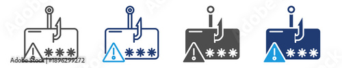 phishing password icon set multiple style