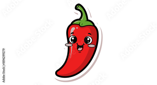 cartoon chili pepper with smiling face