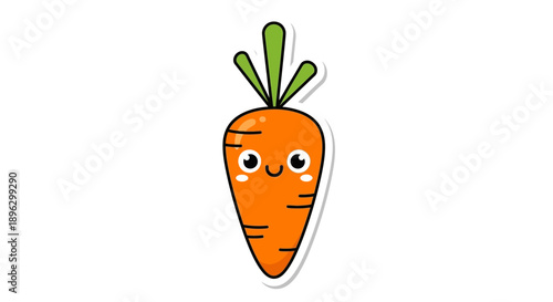Cute cartoon carrot with smiling face