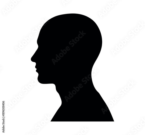 Profile silhouette of a human head icon vector illustration