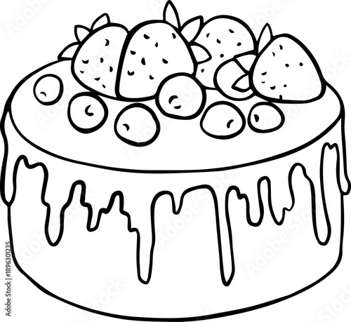 Sweet cake vector illustration