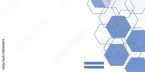 Abstract blue hexagonal on white background. Background Presentation Design for Corporate Business and Institution